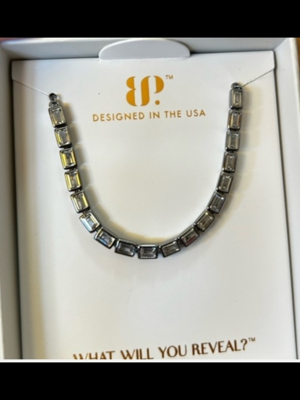 BP Silver Baguette Link Bracelet - Sleek Women’s Jewelry
